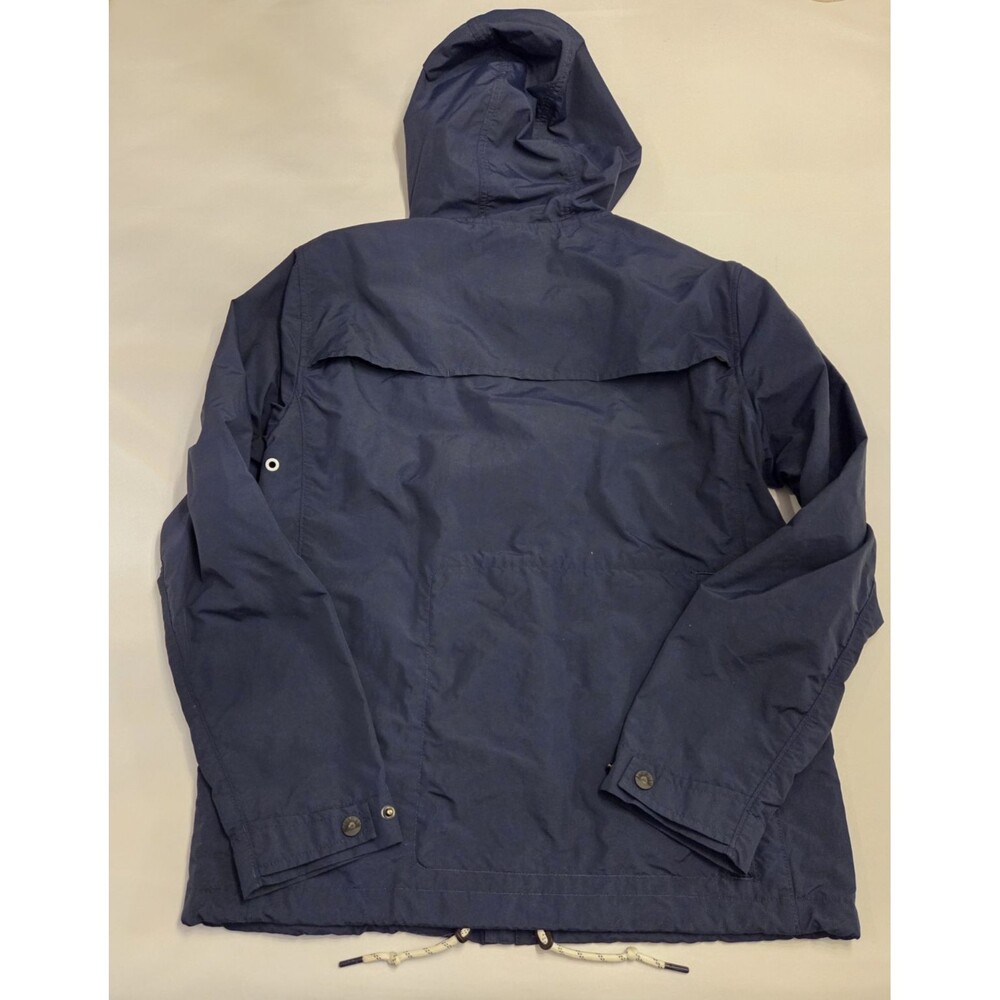 Faherty Surf Stripe Packable Jacket Mens Small Navy Hooded Full Zip Boat Yacht - Picture 2 of 9